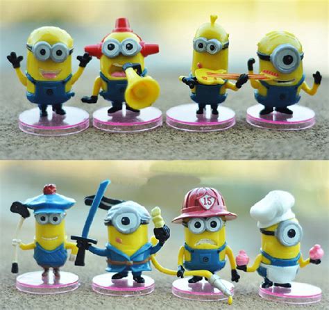 8pcs Despicable Me 2 The Minions Action Figures Pvc Model Toys With