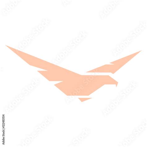 Isolated Abstract Pink Color Eaglehawk Of Falcon Silhouette Logo