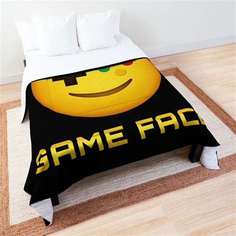 Game Face Emoji Emoticon Yellow Gamer Controller Face Comforter By