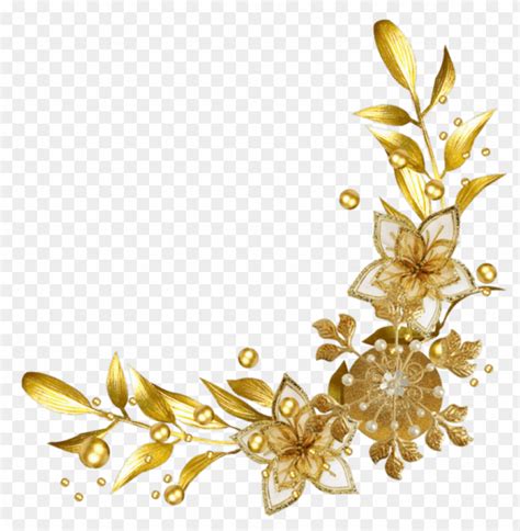 Free Download Hd Png Gold Floral Border Png Png Image With