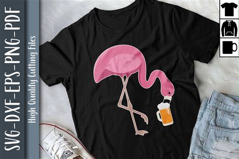 Flamingo Drinking Beer Pink Flamingo By Unlimab Thehungryjpeg