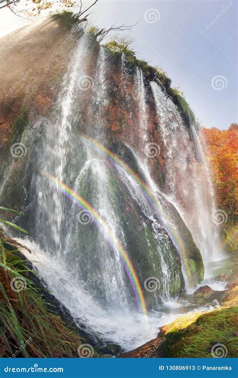 Plitvice Waterfalls In The Fall Stock Image Image Of Clean Autumn