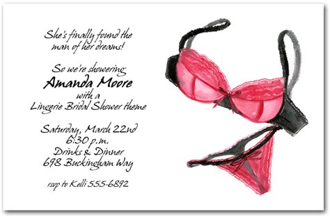 Hot Pink Lingerie Bridal Shower Invitations Lingerie Shower Invitations