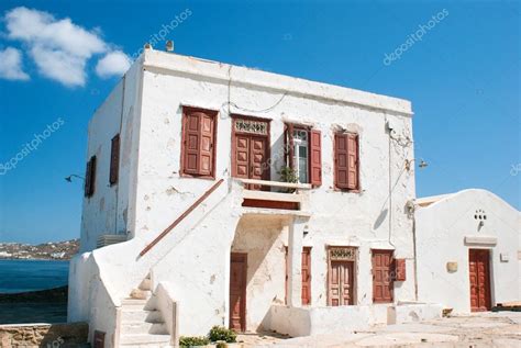 Old Traditional Greek House On Mykonos Island Greece Stock Photo By