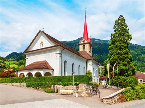 St Mary Parish Church In Weggis Stock Photo Image Of Summer Lucerne