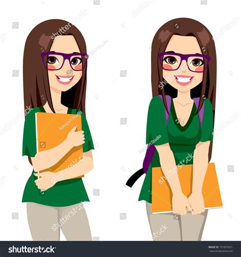 Nerdy Girl Cartoon Images Stock Photos And Vectors Shutterstock