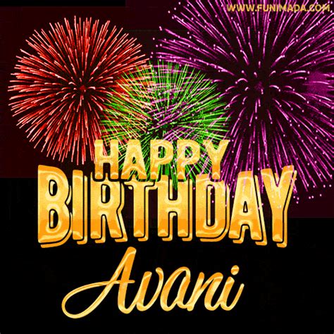 Wishing You A Happy Birthday Avani Best Fireworks  Animated