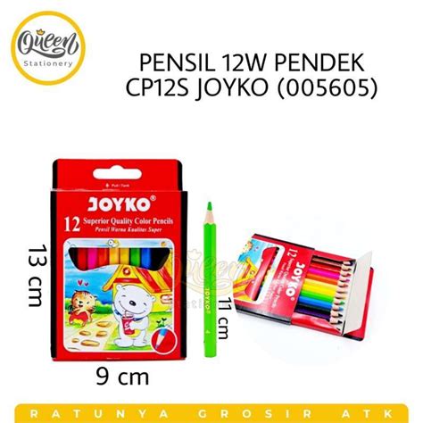 Jual 1 Set 12 Warna Pensil 12w Pendek Cp12s Joyko Colour Pencil
