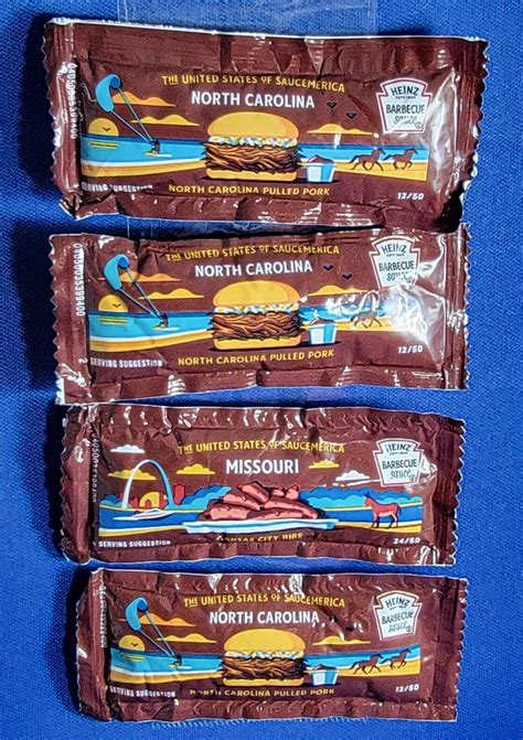 Saucemerica Lot United States America Heinz Packets Ketchup Mustard