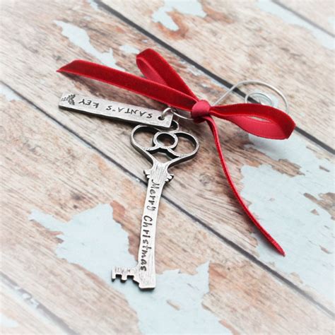 Santas Magic Key Christmas Ornament Hand Stamped In Etsy Santas