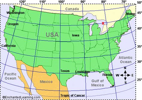 Latitude Map Of Usa Usa Map