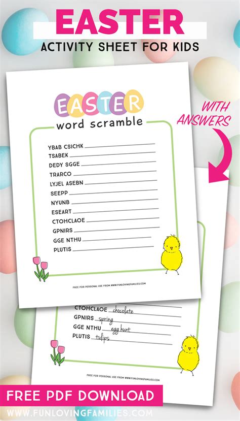 Easter Word Scramble Printable Fun Loving Families