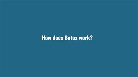 What Is Botox And How Does It Work Denver Vein Center Youtube
