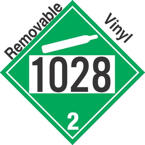 Non Flammable Gas Class Un Removable Vinyl Dot Placard