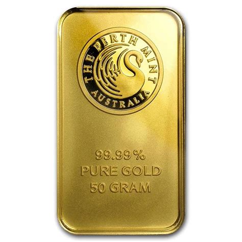 50 Gram Gold Bar The Perth Mint In Assay Gold Bar Apmex