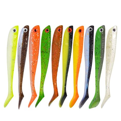 1pcs 10 Colors Soft Rubber Bait Fishing Lures 75mm 28g Quality