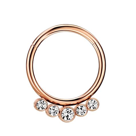16g Septum Jewelry 16 Gauge Septum Rings For Women Rose Gold Plated