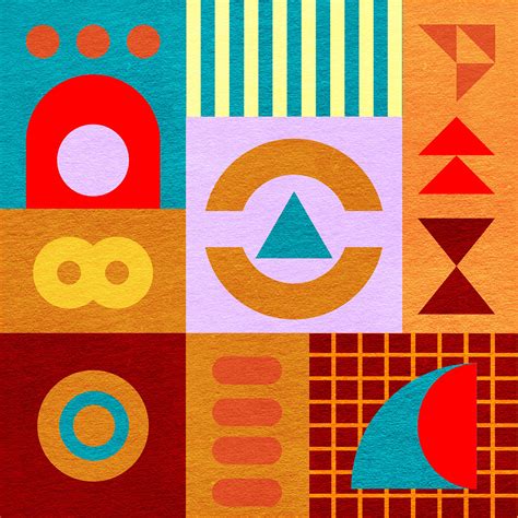 Geometric Pattern Design In Vintage Colors On Behance