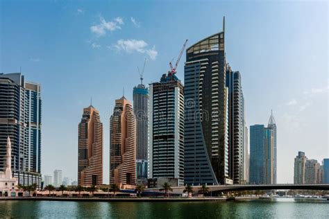 Daytime Cityscape Of Dubai Modern Architecture Of Dubai Marina Area