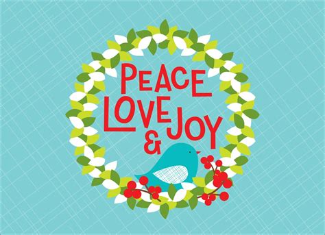 Peace Love Joy Wreath Christmas Cards From Cardsdirect