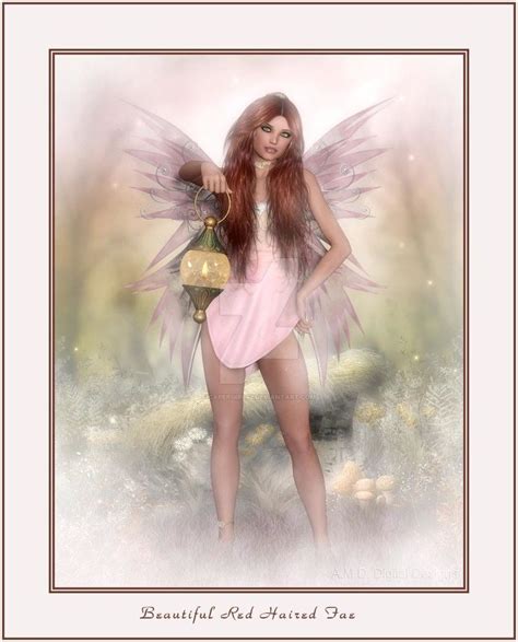 Beautiful Red Haired Fae By Capergirl42 Fairy Art Fairies Elves