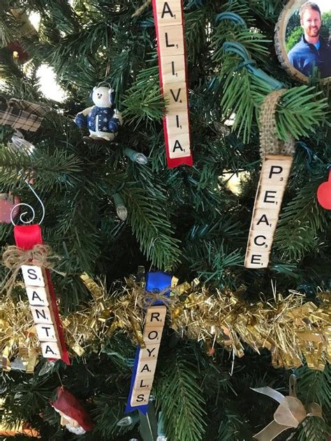 Scrabble Personalized Christmas Ornaments Names Etsy Personalized