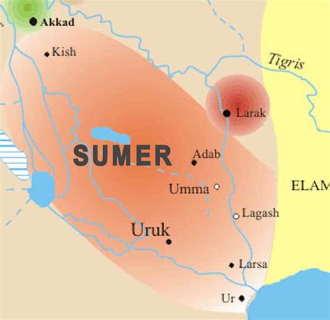 Uruk Mesopotamia Map