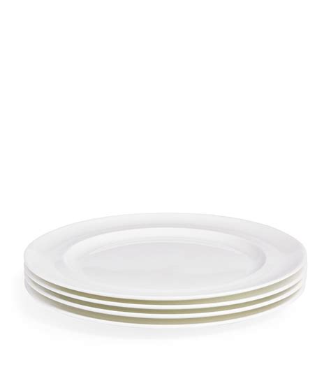 Soho Home White Set Of 4 Bone China Dinner Plates 28cm Harrods Uk