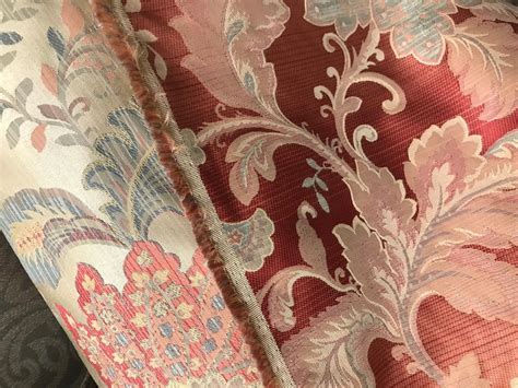 Swatch Designer Brocade Satin Floral Drapery Fabric Antique Gold And