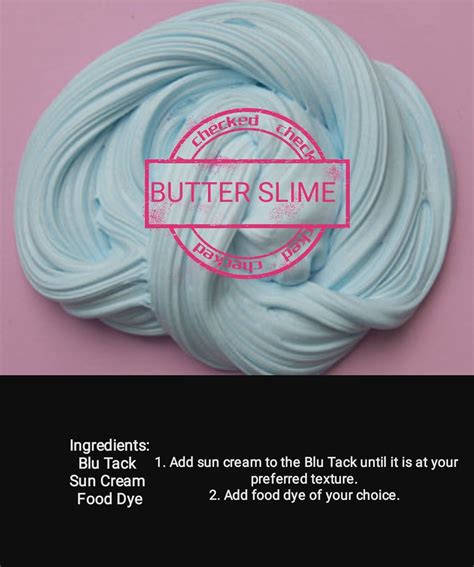 Butter Slime No Glue Blu Tack Slime Ingredients Slime Recipe Easy