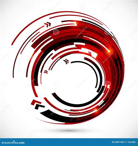Abstract Red And Black Techno Arrows Frame Stock Illustration