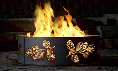 Natural rust patina finish ages beautifully over time; Hand Made Decorative Custom Fire Pit Ring by Juno ...