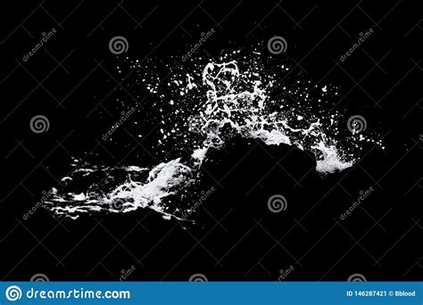 Water Splash Isolated On The Black Background Stock Image Image Of
