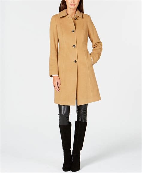 Anne Klein Petite Single Breasted Coat Macys