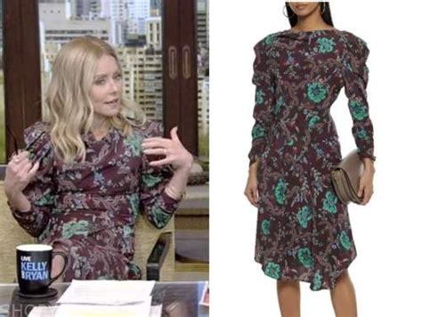 Live With Kelly And Ryan May 2022 Kelly Ripas Burgundy Floral Dress