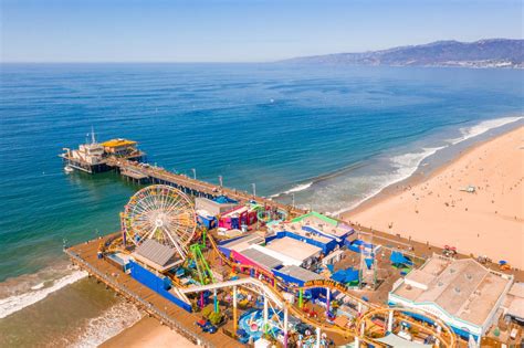 Aerial View Of Santa Monica Pier California Usa Yo Venice