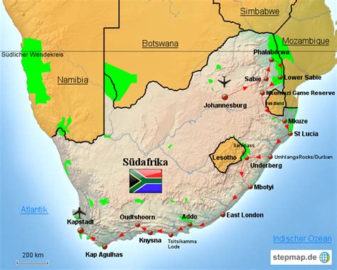 Stepmap Südafrika Landkarte Für Südafrika