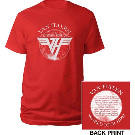 Van Halen Unisex T Shirt 1979 Tour Back Print Wholesale Only