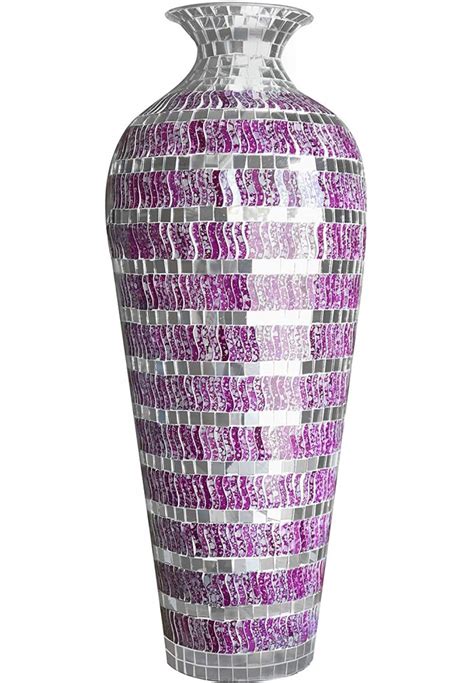 Buy Decorative Mosaic Vase with Geometric Pattern Metal ...