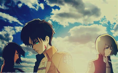 Anime Attack On Titan Armin Arlert Eren Yeager Attack On Titan Mikasa Ackerman Wallpaper Anime