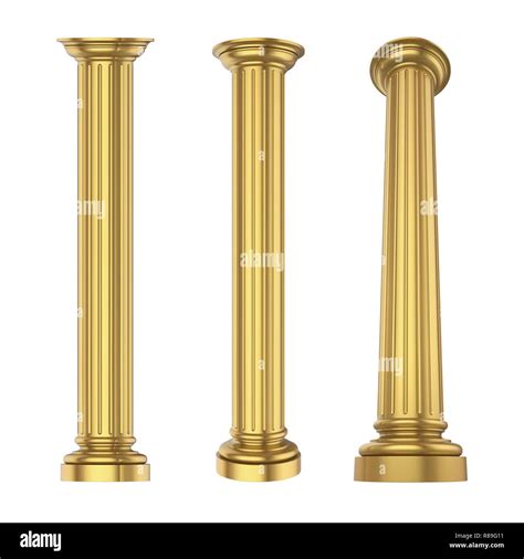Golden Classic Columns Isolated Stock Photo Alamy