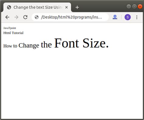 How To Change Font Size In Html Javatpoint