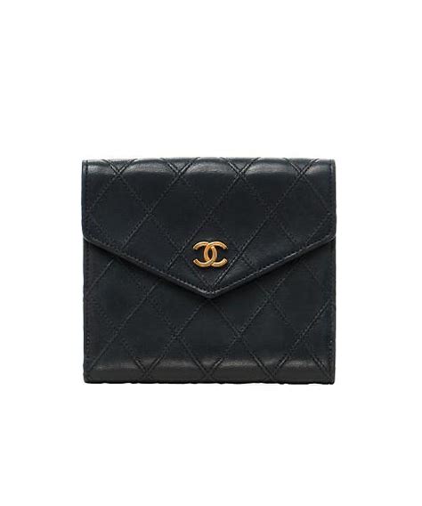 Chanel Black Leather Quilted Bifold Wallet Chanel La Doyenne