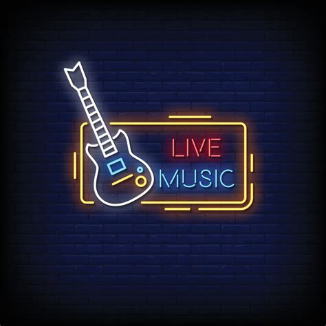 Live Music Neon Signs Style Text Vector Vector Art At Vecteezy