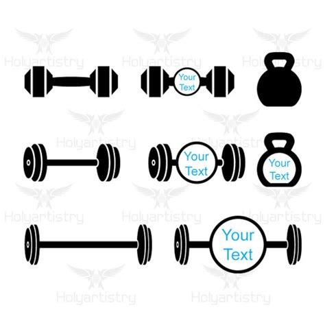 Barbell SVG Dumbbell Cutting File For Cricut Dumbbell Vector Weight Silhouette For