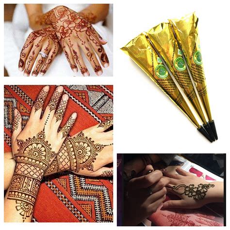 3pcslot Indian Henna Tattoo Paste Brown Ink Color Waterproof Temporary
