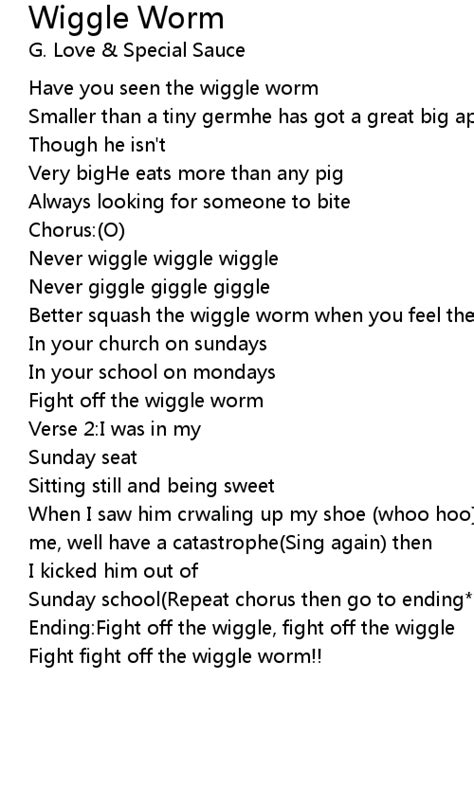 Wiggle Worm Lyrics Follow Lyrics