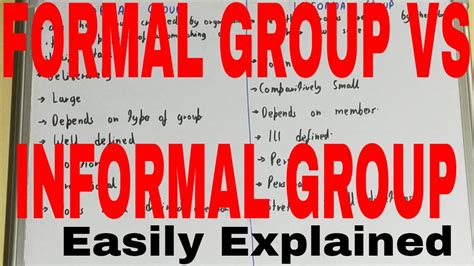 Formal Vs Informal Groupsdifference Between Formal And Informal Group