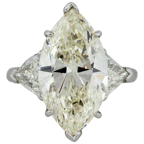 Mid Century 110 Carat Marquise Cut Diamond Engagement Ring Gia At 1stdibs