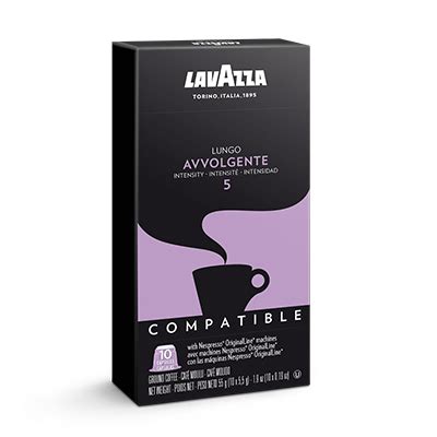 Luigi Lavazza NCC Lungo Avvolgente, 10 Nespresso komp. Kapseln, 55 g für Nespresso | Kaffee Haferl